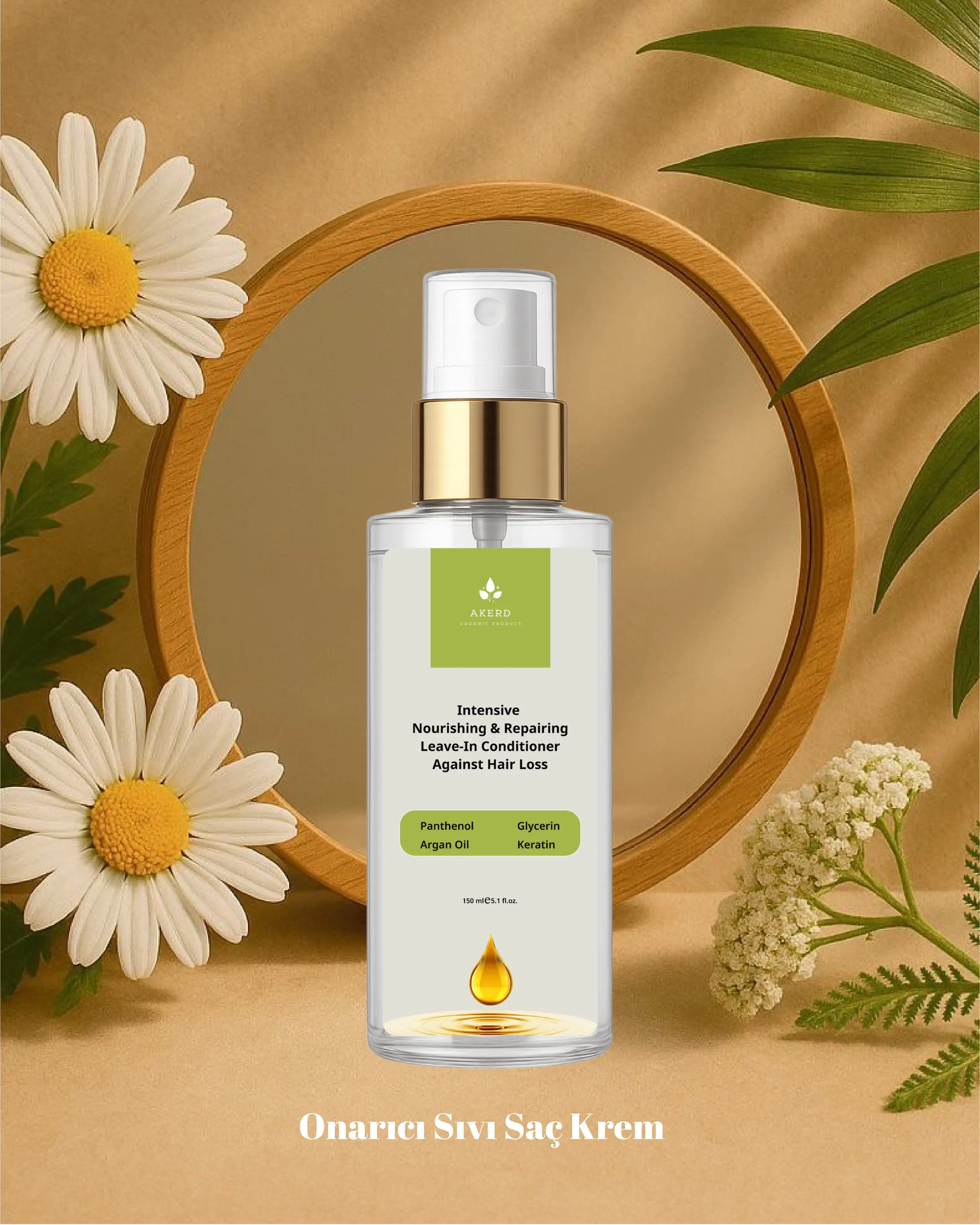 Saç Spreyi - AKERD COSMETİCS Saç Sprey Çift Fazlı Keratin içerikli Fön Suyu.Saç Bakım Spreyi. Kolay 