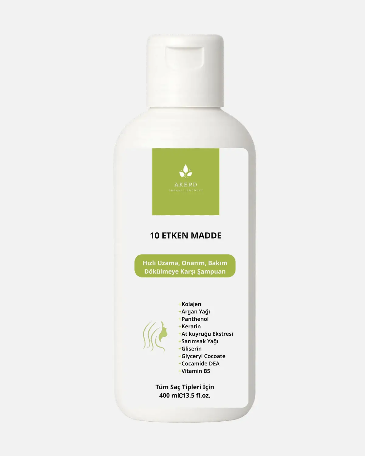 AKERD COSMETİCS Şampuan Doğal İçerikli Dökülme Karşıtı Besleyici