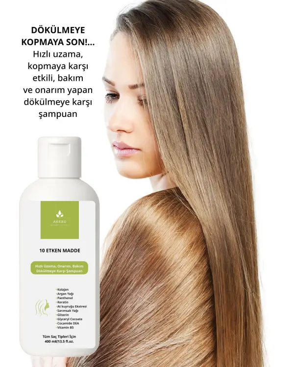 AKERD COSMETİCS Şampuan Doğal İçerikli Dökülme Karşıtı Besleyici
