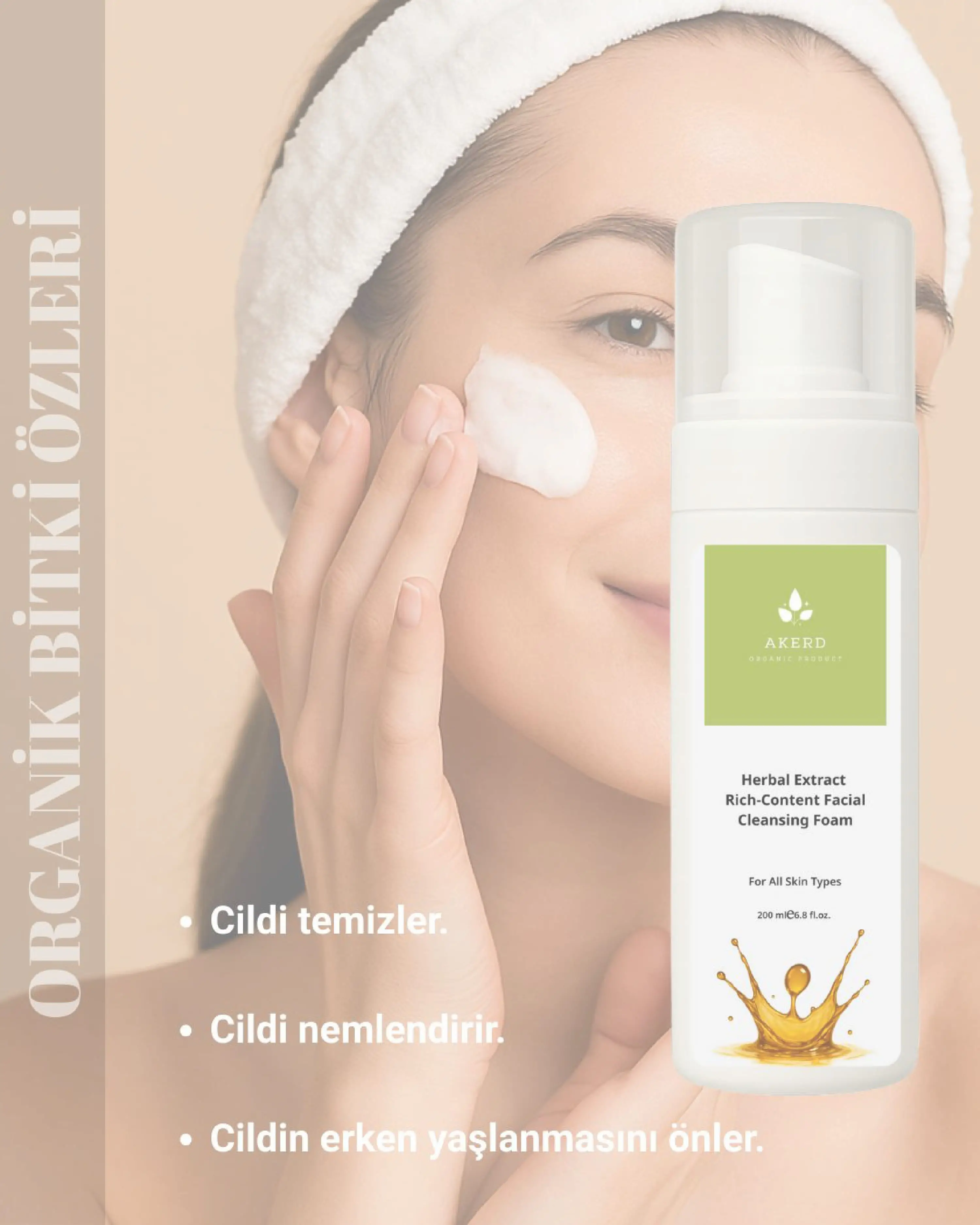 Köpük -    Köpük Yüz Köpüğü Cildi Temizler ve Nemlendirme Tüm Ciltler İçin