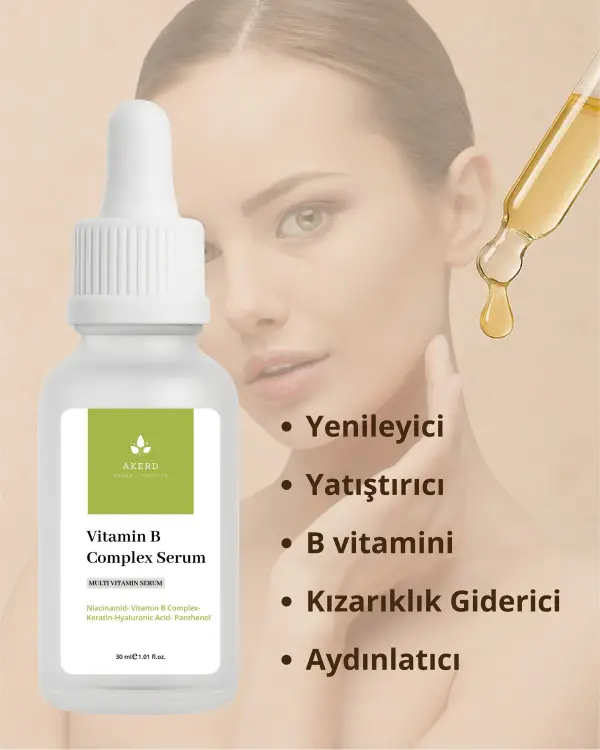 AKERD COSMETİCS Serum Vitamin Compleks Yaşlandırma Karşıtı Yenileyici C Vitamin ve Caffeyin içerikli Serum