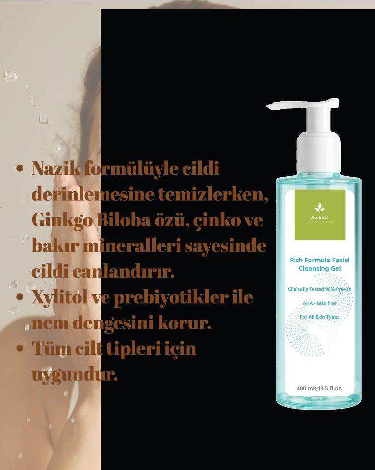 Jel Yüz Yıkama - AKERD COSMETİCS JEL Yüz Yıkama Jeli Temizleme Ferahlatıcı Ciltler için